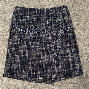 Halogen Navy and White Asymmetrical Skirt